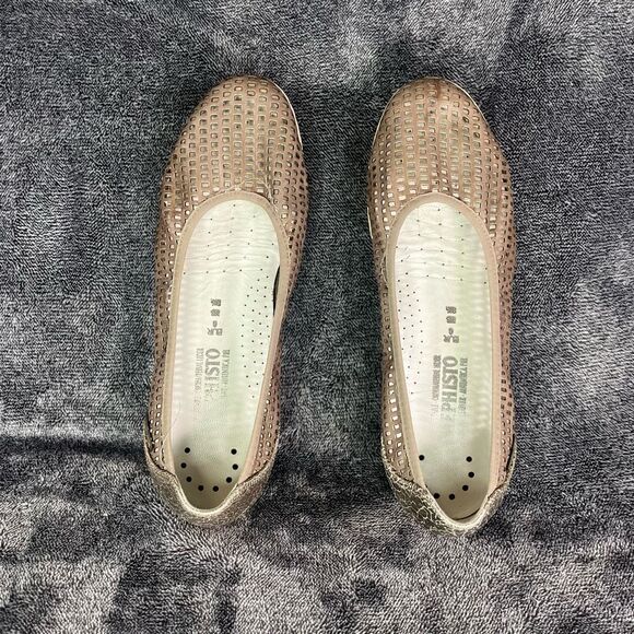 Mephisto Air Relax Pewter Perforated Leather slip On Ballet Flats size US 8.5 - Picture 5 of 8